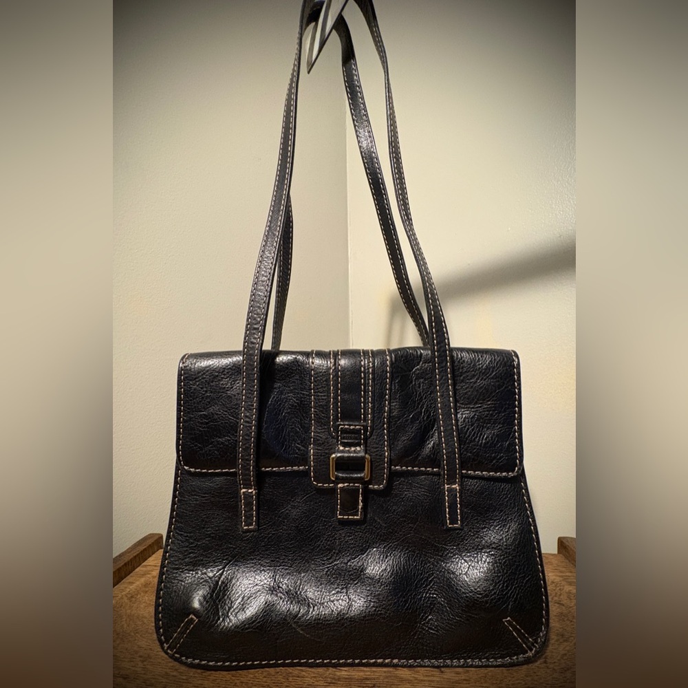Vintage Fossil Black Leather Women’s Handbag